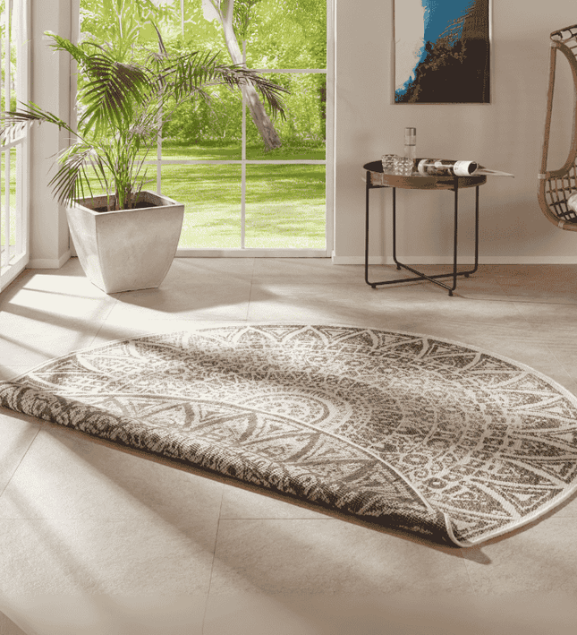 Buitenkleed Nora Rond - Creme