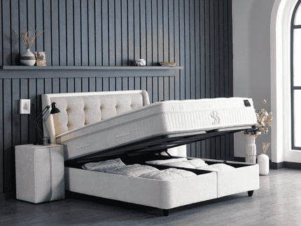 Boxspring met Opbergruimte - Perlabedd