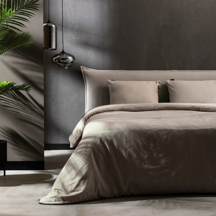 Flanel Dekbedovertrek + Hoeslaken - Taupe