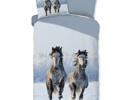 Dekbedovertrek Katoen-Flanel - Snowhorses