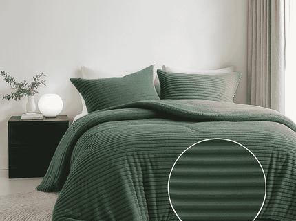 Dekbedovertrek Teddy Rib - Groen