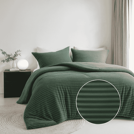 Dekbedovertrek Teddy Rib - Groen