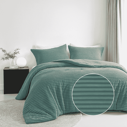 Dekbedovertrek Teddy Rib - Zacht Groen