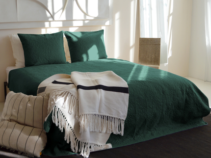 Bedsprei Flowers - Donkergroen