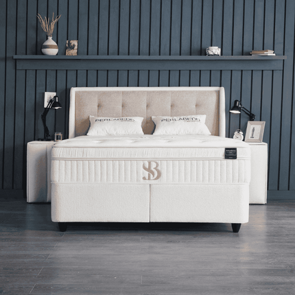 Boxspring met Opbergruimte - Perlabedd