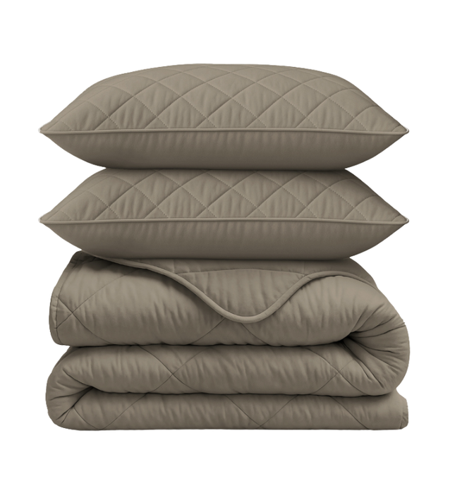 Lazy Dekbed Zonder Overtrek - Uni - Taupe/Grijs