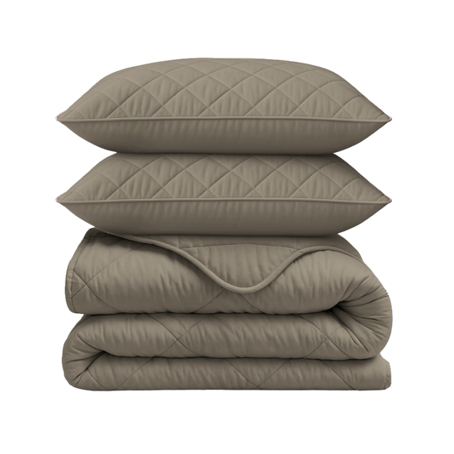 Lazy Dekbed Zonder Overtrek - Uni - Taupe/Grijs