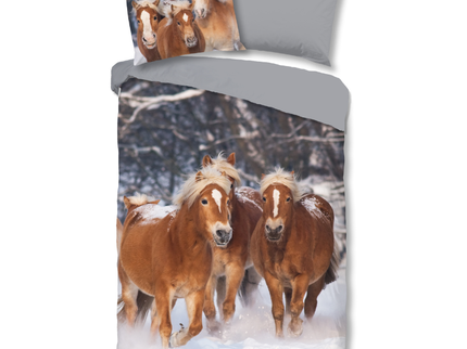 Dekbedovertrek Katoen-Flanel - Happy Horses
