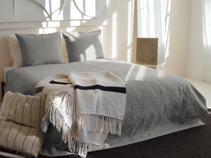 Bedsprei Flowers - Zilver