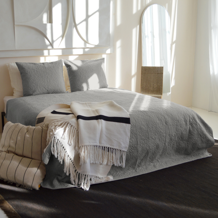 Bedsprei Flowers - Zilver