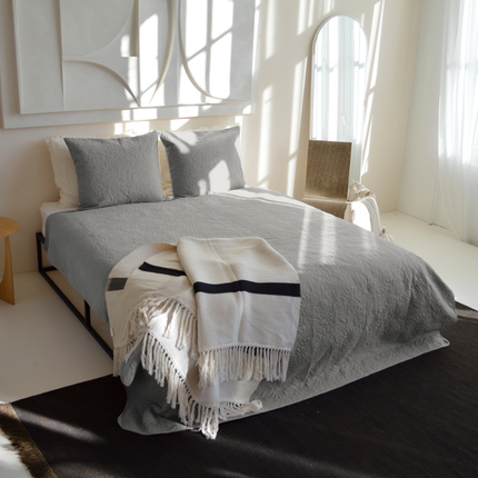 Bedsprei Flowers - Zilver