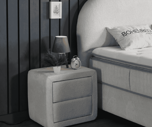 Nachtkastje Bohembedd - Beige | Dekbed Discounter Nachtkastje Bohembedd - Beige | Dekbed Discounter
