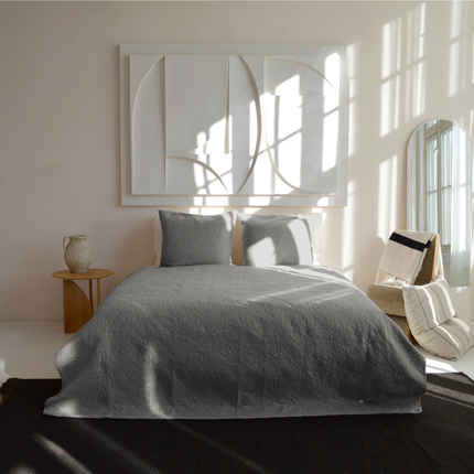 Bedsprei Flowers - Zilver