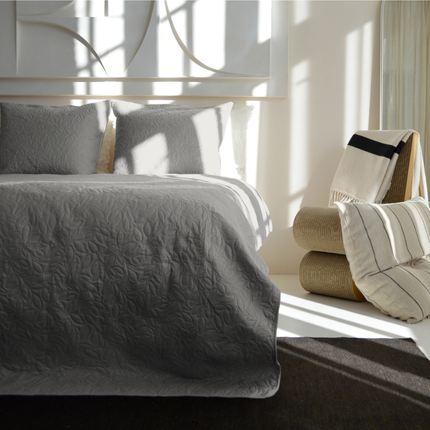 Bedsprei Flowers - Zilver