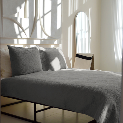 Bedsprei Flowers - Zilver