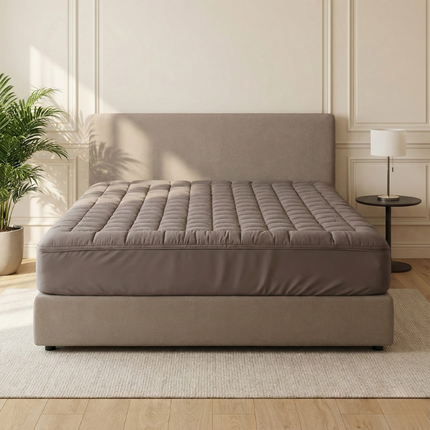 Wasbare Topper & Hoeslaken in 1 – Ultiem Slaapcomfort - Taupe