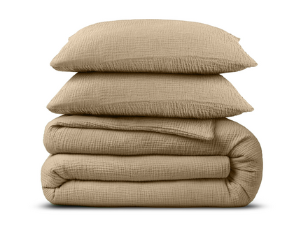 Dekbedovertrek Percale-Katoen - Mousseline - Taupe