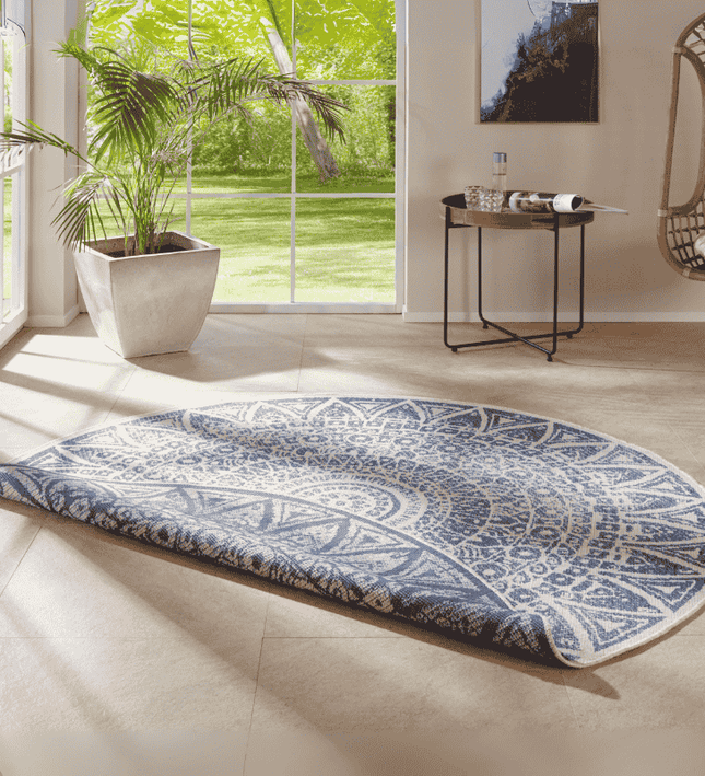 Buitenkleed Nora Rond - Blauw