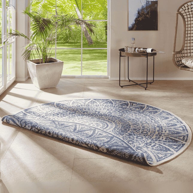 Buitenkleed Nora Rond - Blauw