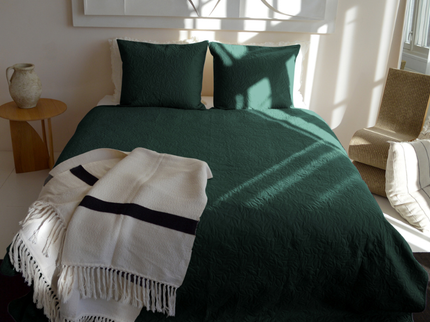 Bedsprei Flowers - Donkergroen