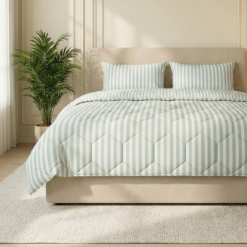 Grijs kingsize dekbed, dekbedovertrek van 7,5 TOG met roze Grijs kingsize dekbed, dekbedovertrek van 7,5 TOG met roze