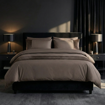 Dekbedovertrek Velvet Band - Taupe