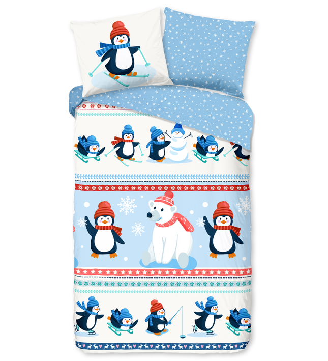 Dekbedovertrek Katoen-Flanel - Penguins