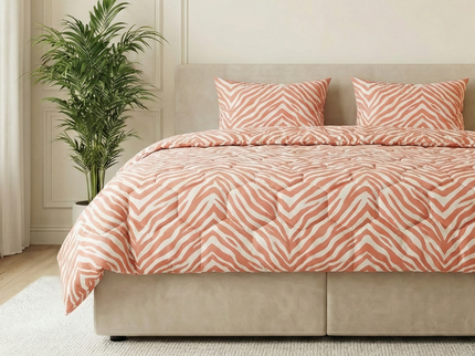 Easy Dekbed Zonder Overtrek - Zebra - Roze