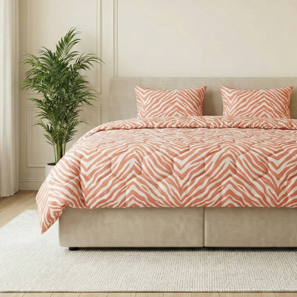 Easy Dekbed Zonder Overtrek - Zebra - Roze