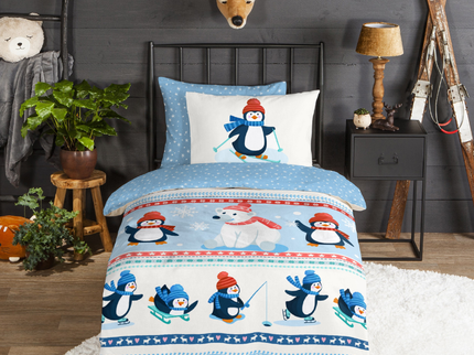 Dekbedovertrek Katoen-Flanel - Penguins