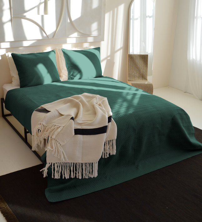 Bedsprei Rope - Donkergroen