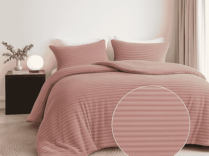 Dekbedovertrek Teddy Rib - Oud Roze