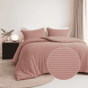 Dekbedovertrek Teddy Rib - Oud Roze