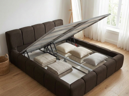 Boxspring met Opbergruimte - Palermo - Bruin