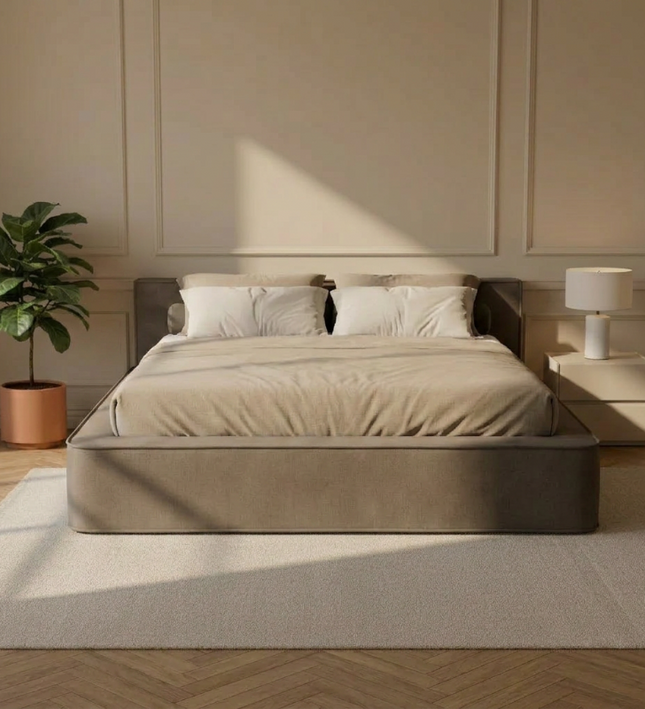 Boxspring met Opbergruimte Amour Tranquility - Velvet - Taupe