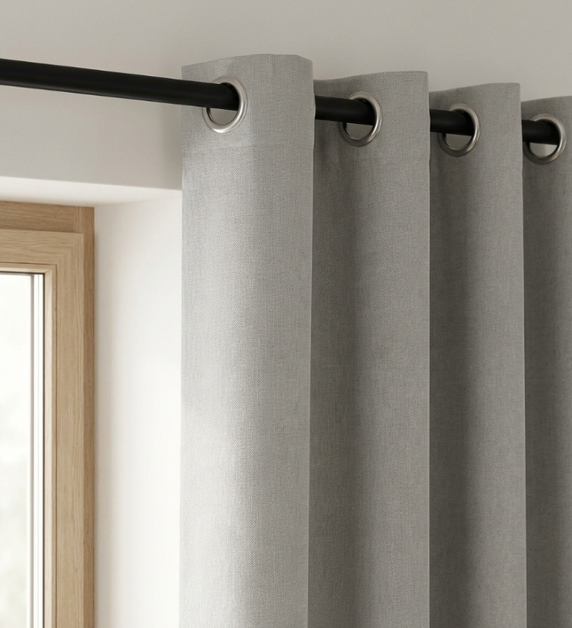 Gordijnen Verduisterend & Isolerend - Ringen - Lichtgrijs