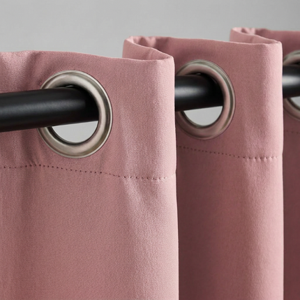 Gordijnen Verduisterend & Isolerend - Ringen - Oud Roze
