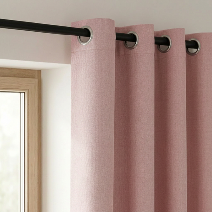 Gordijnen Verduisterend & Isolerend - Ringen - Oud Roze