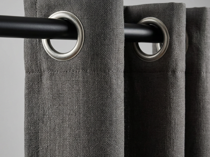 Gordijnen met Linnen Look - Ringen - Antraciet