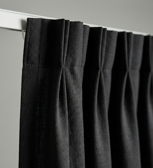 Gordijnen met Linnen Look - Haken - Zwart