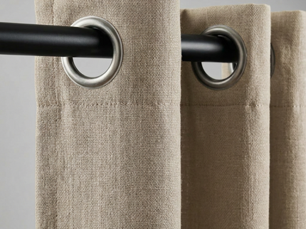 Gordijnen met Linnen Look - Ringen - Beige
