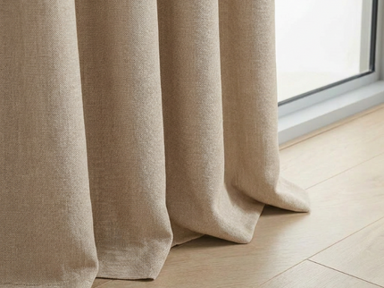 Gordijnen met Linnen Look - Ringen - Beige