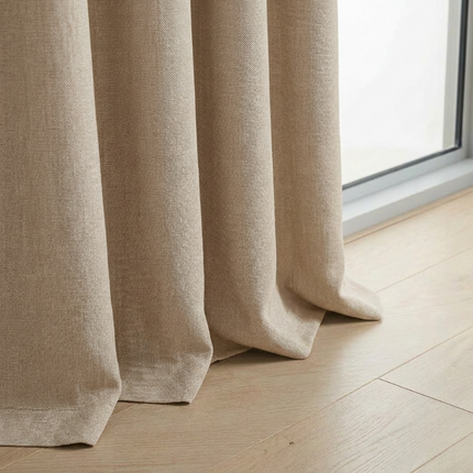 Gordijnen met Linnen Look - Ringen - Beige