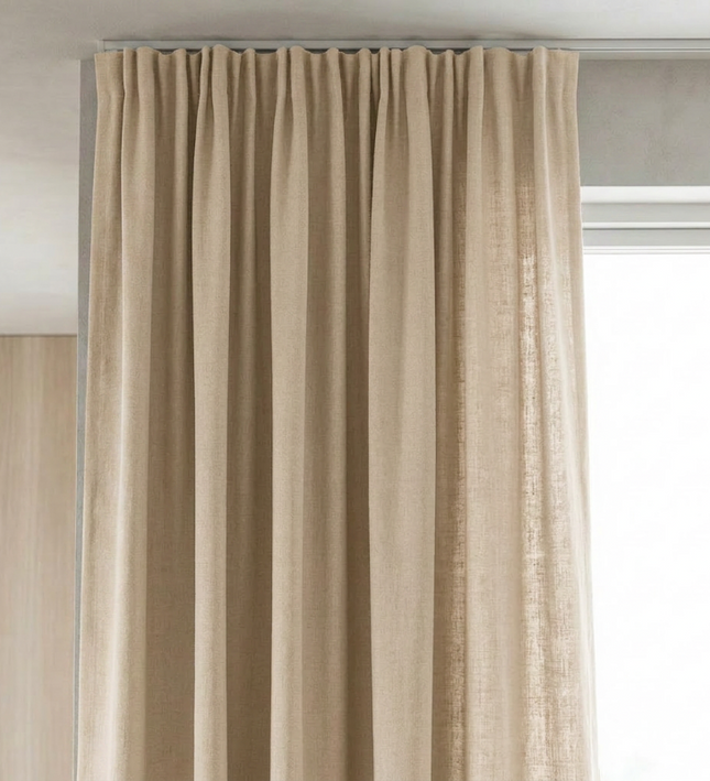 Gordijnen met Linnen Look - Haken - Beige