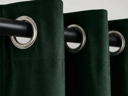 Velvet Gordijnen Verduisterend - Ringen - Groen