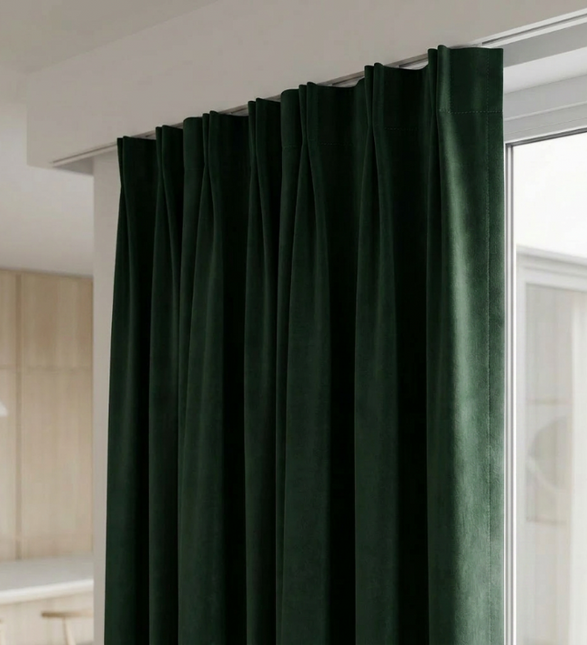 Velvet Gordijnen Verduisterend - Haken - Groen