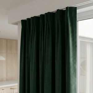 Velvet Gordijnen Verduisterend - Haken - Groen