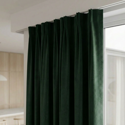 Velvet Gordijnen Verduisterend - Haken - Groen