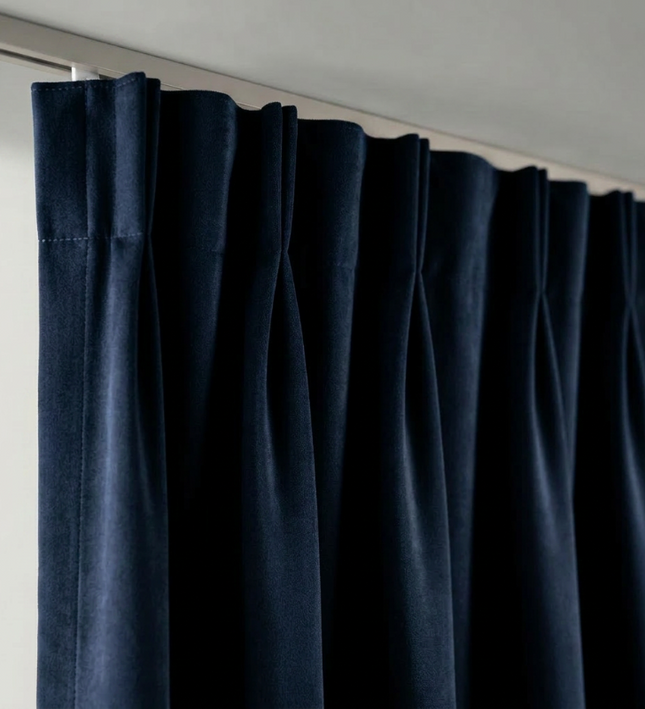 Velvet Gordijnen Verduisterend - Haken - Navy