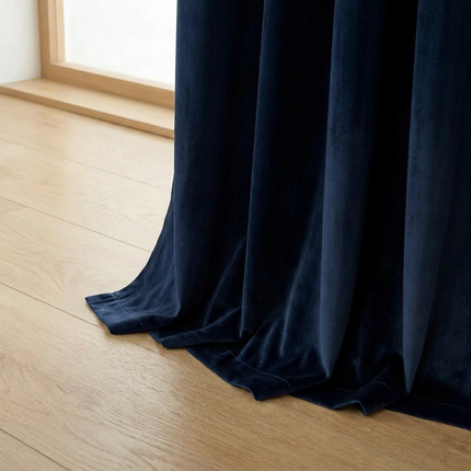 Velvet Gordijnen Verduisterend - Haken - Navy